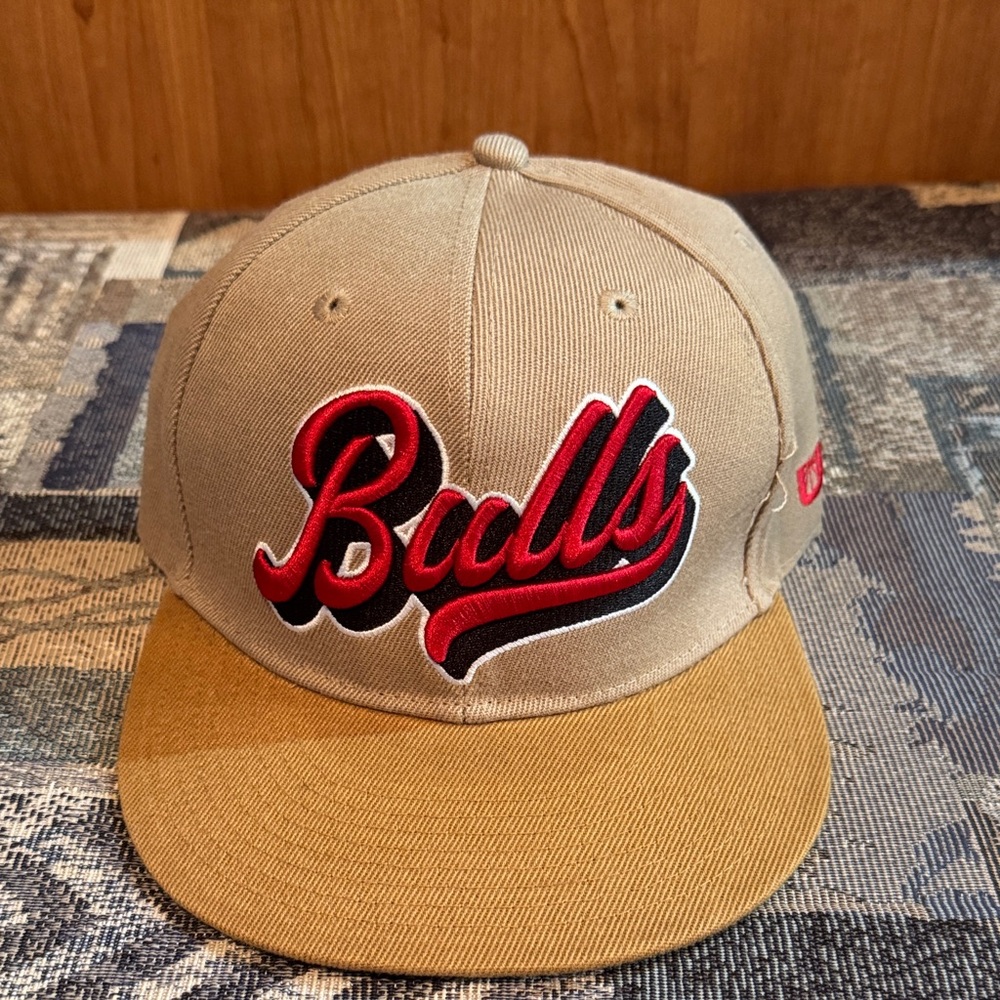 Bulls Tan and Red Snapback Hat